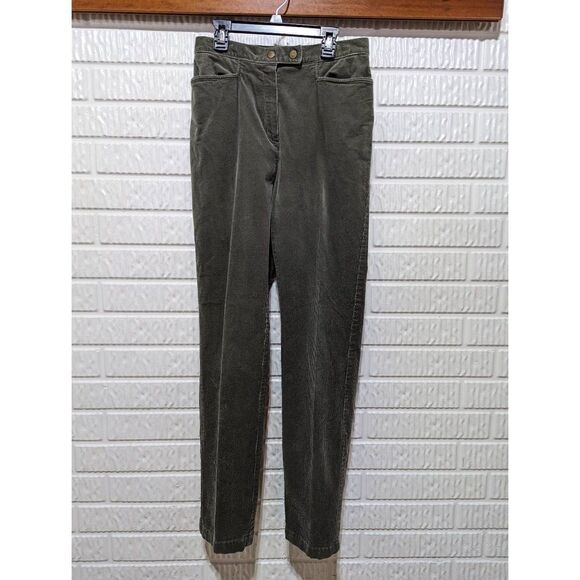 Jones New York Women's Green Straight-Leg Stretch Corduroy Pants Size 4 - Picture 1 of 7